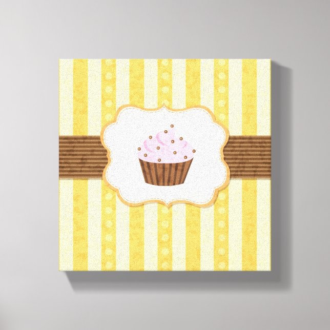 Vintager Cupcake-Hintergrund Leinwanddruck (Vorderseite)