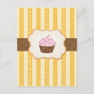 Vintager Cupcake-Hintergrund Postkarte