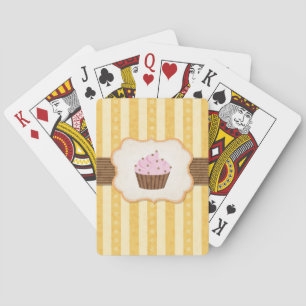 Vintager Cupcake-Hintergrund Spielkarten