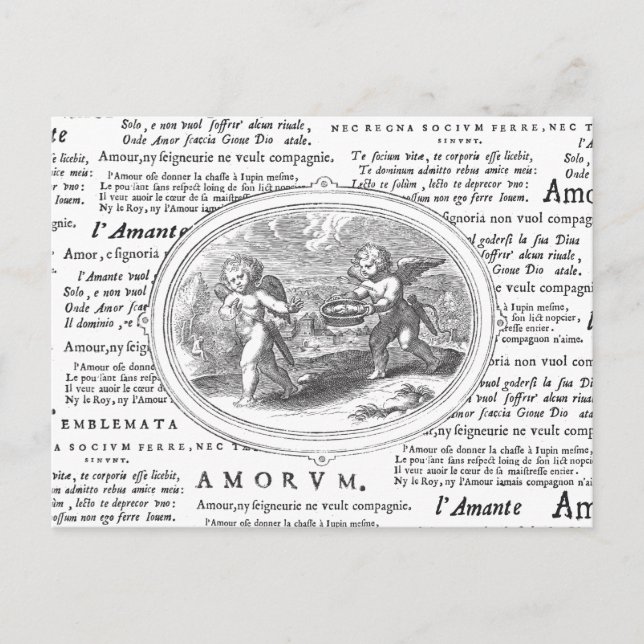 Vintager Cupid in der Liebe Romantische Hochzeitss Postkarte (Vorderseite)