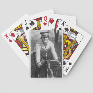 Vintager Cyclist in Bloomern Spielkarten