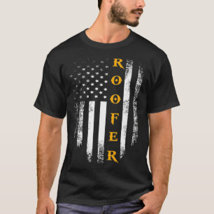 Vintager Dachdecker mit amerikanischer Fahne für  T-Shirt