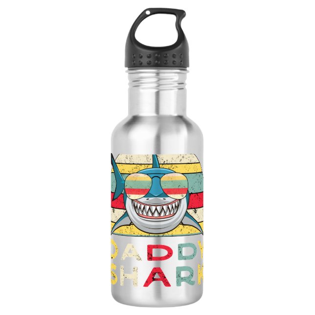 Vintager Daddy Shark "Doo Doo Doo Doo" Edelstahlflasche (Vorderseite)