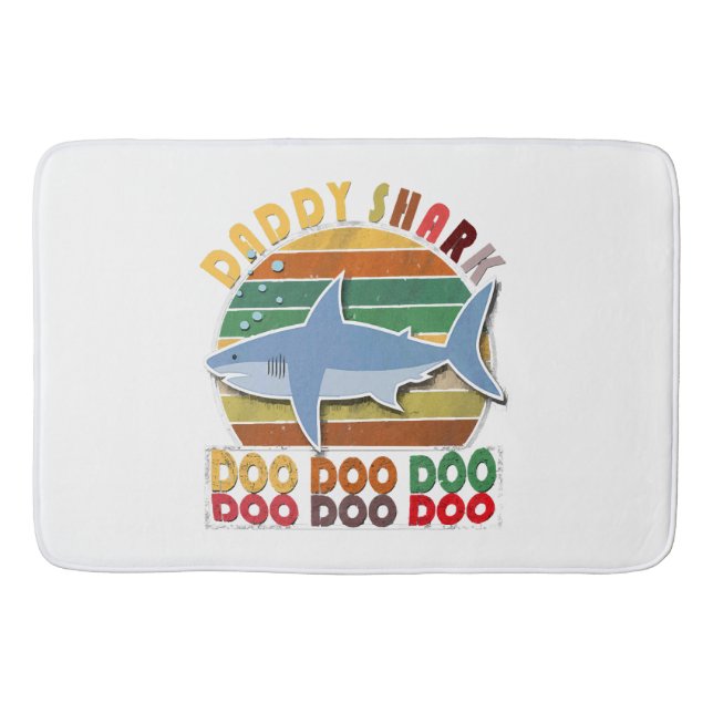 Vintager Daddy Shark Vathers Day Badematte (Vorderseite)