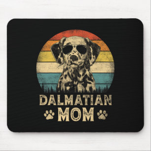 Vintager Dalmatiner Mama Hund liebt Muttertag Mousepad