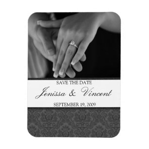 Vintager Damask Speichern des Datumsfensters 3" x  Magnet