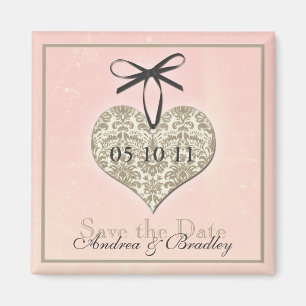Vintager Damask Speichern des Datumsfensters Magnet