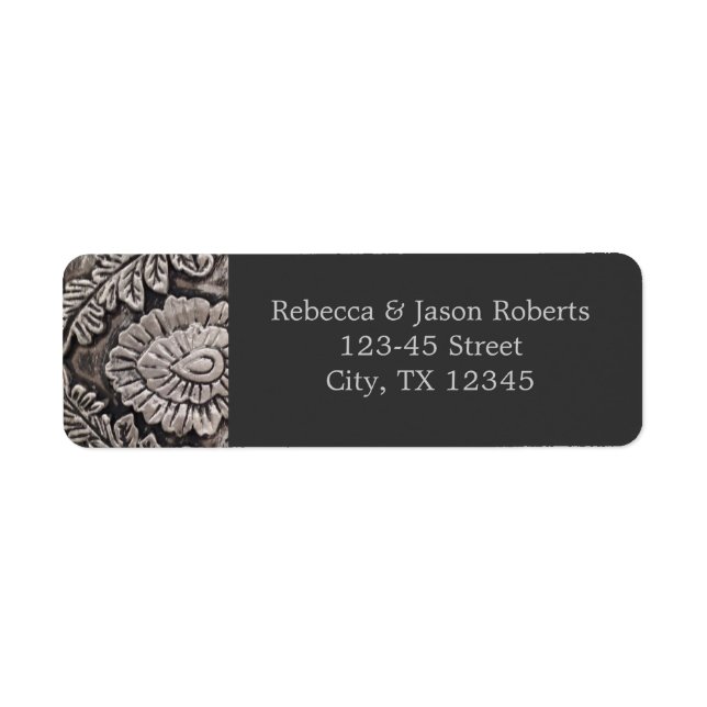 Vintager Damast aus Graumetall-Wirbel (Vorne)