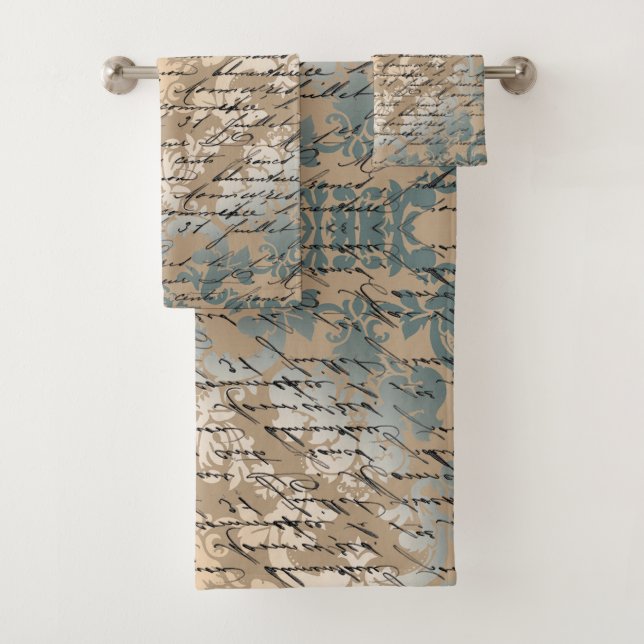 Vintager Damast Badhandtuch Set (Insitu)