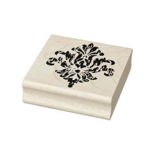 Vintager Damast-Blumengummikunst-Briefmarke Gummistempel
