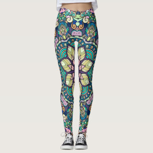 Vintager Damast: Elegantes nahtloses Muster Leggings