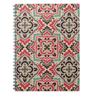 Vintager Damast nahtloser Musterhintergrund. Elega Notizblock