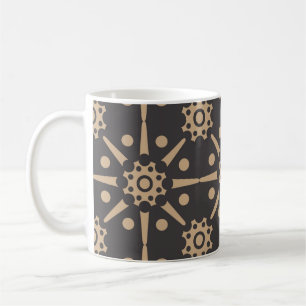 Vintager Damast nahtloser Retromuster-Hintergrund Kaffeetasse