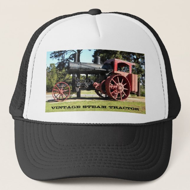 Vintager Dampf-Traktor Truckerkappe (Vorderseite)