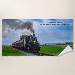 Vintager Dampfzug 89 - Name hinzufügen oder lösche Strandtuch