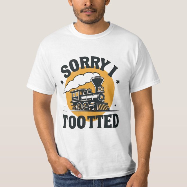 Vintager Dampfzug - Funny Tooting Pun Shirt (Vorderseite)