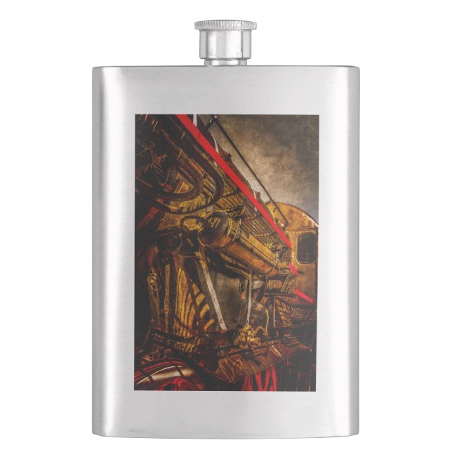 Vintager Dampfzug - Großvater der Raumsonde Flachmann (Vorderseite)