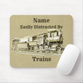 Vintager Dampfzug, leicht ablenkbar, Name hinzufüg Mousepad