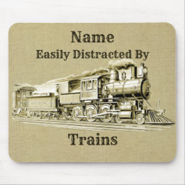 Vintager Dampfzug, leicht ablenkbar, Name hinzufüg Mousepad
