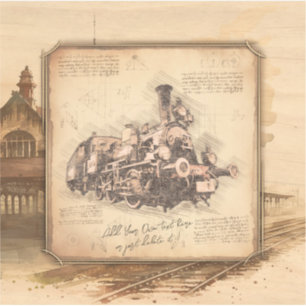 Vintager Dampfzug / Lokomotive Art. Fahrergeschenk Aufkleber