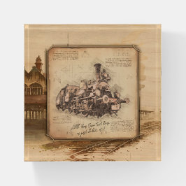 Vintager Dampfzug / Lokomotive Art. Fahrergeschenk Briefbeschwerer