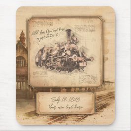 Vintager Dampfzug / Lokomotive Art. Fahrergeschenk Mousepad