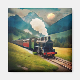 Vintager Dampfzug Magnet