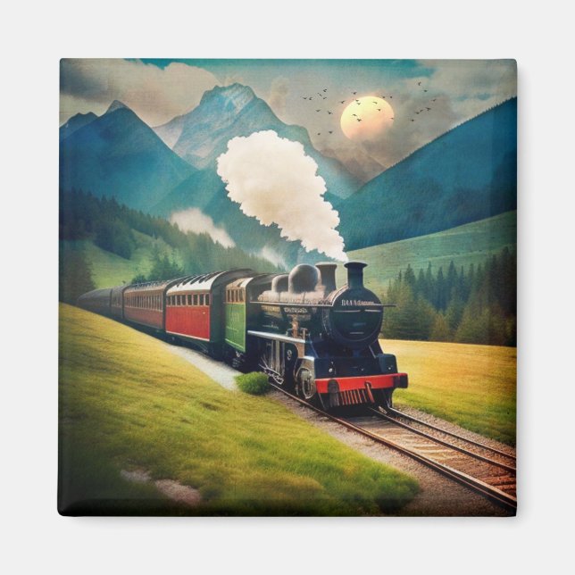 Vintager Dampfzug Magnet (Vorne)