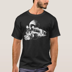 Vintager Dampfzug Motor Eisenbahn Lokomotive T-Shirt