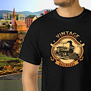 Vintager Dampfzug Motor Eisenbahn T-Shirt