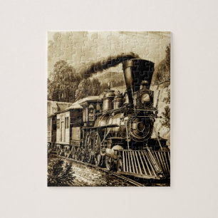 Vintager Dampfzug Motor Puzzle