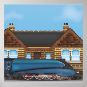 Vintager Dampfzug Poster