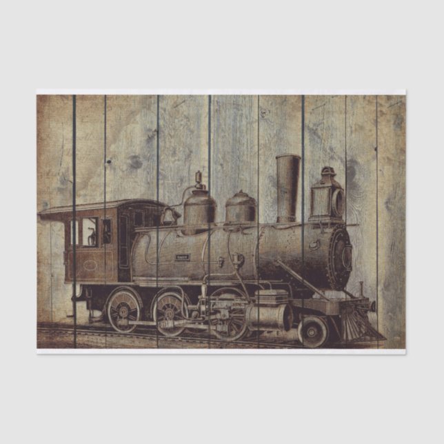 Vintager Dampfzug Seidenpapier (Vorderseite)