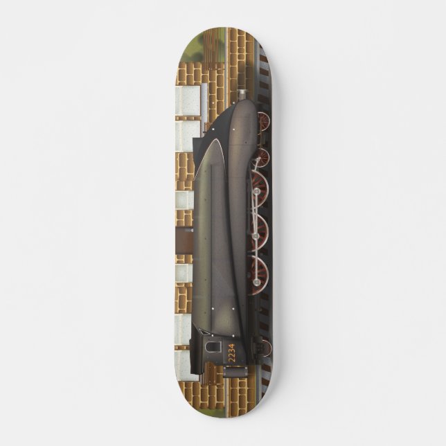 Vintager Dampfzug Skateboard (Vorne)