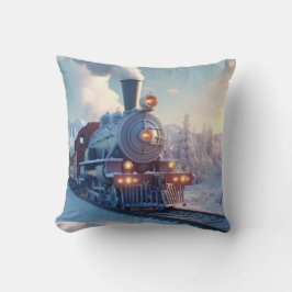 Vintager Dampfzug Winterschneeberg Kissen