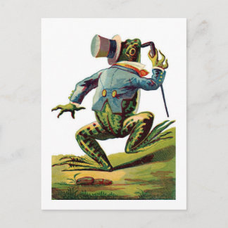 Vintager Dancing Frosch Postkarte