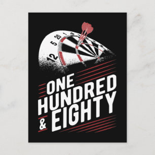 Vintager Dart-Aufziehbrett 180 Darts Postkarte