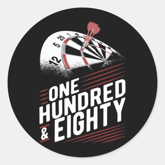 Vintager Dart-Aufziehbrett 180 Darts Runder Aufkleber (Vorderseite)