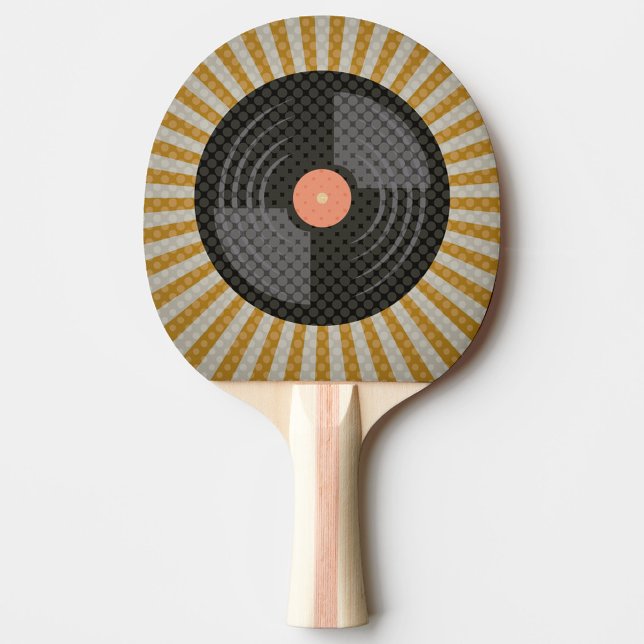 Vintager Datensatz Tischtennis Schläger (A ping pong paddle with a design of a vinyl record in the center!)