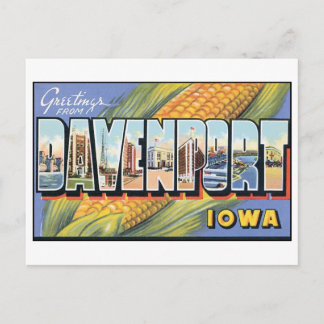 Vintager Davenport, Iowa Postkarte