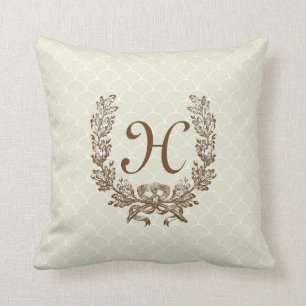 Vintager Decorator Kissen mit Mit Monogramm Kraut