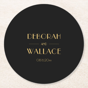 Vintager Deko der 20er Jahre Runder Pappuntersetzer