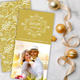 Vintager Deko Foliage Frame Jahreszeit Grüße Foto Feiertagskarte