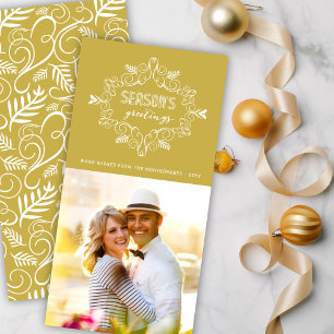 Vintager Deko Foliage Frame Jahreszeit Grüße Foto Feiertagskarte