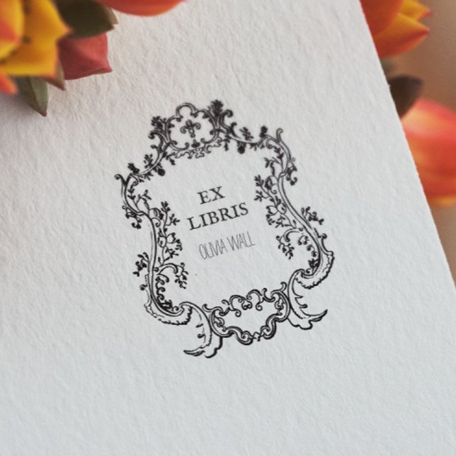 Vintager Deko Frame Buchzeichen Ex Libris buchen Gummistempel (Von Creator hochgeladen)