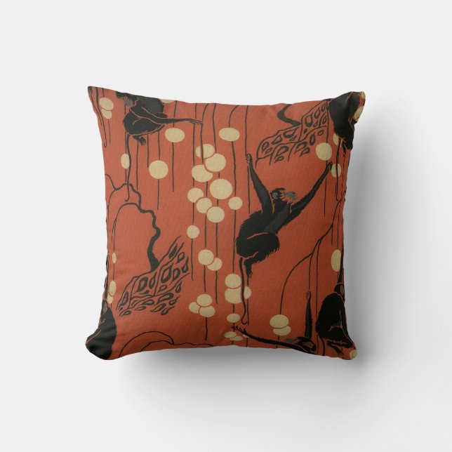 Vintager Deko-Moderne Affen Kissen (Vorderseite)