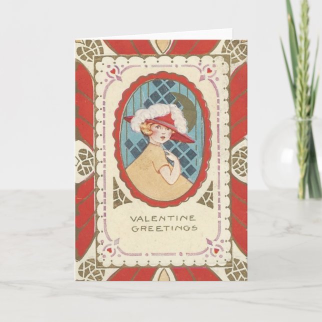 Vintager Deko Style Valentine Feiertagskarte (Vorderseite)