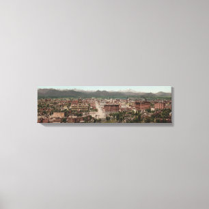 Vintager Denver Colorado Skyline-panoramisches Leinwanddruck