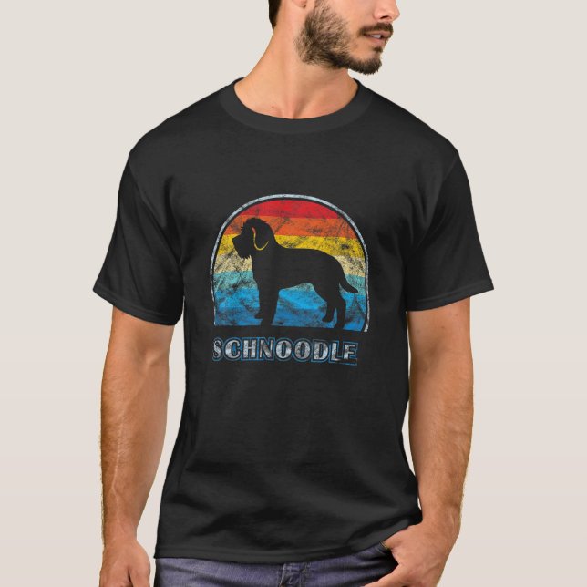 Vintager Designhund Schnoodle T-Shirt (Vorderseite)