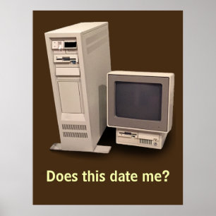 Vintager Desktop-Computer übernimmt Datum Me Poste Poster